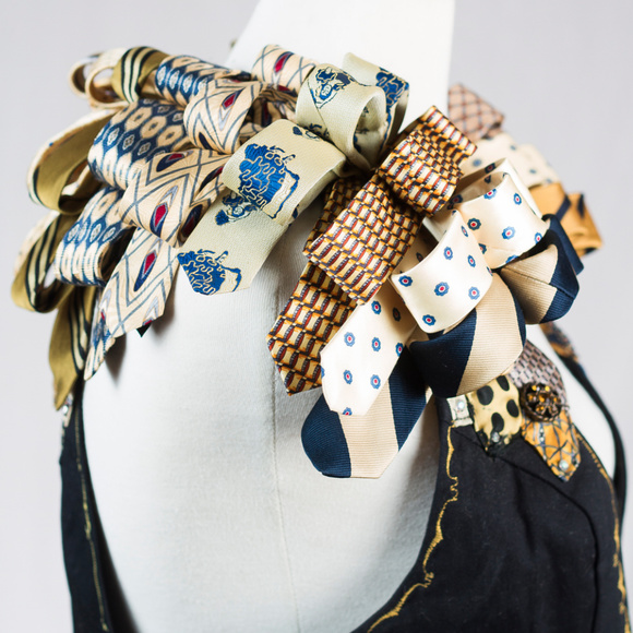 XANADU DESIGNS Upcycled mens tie Majestic Vest - Picture 3 of 8